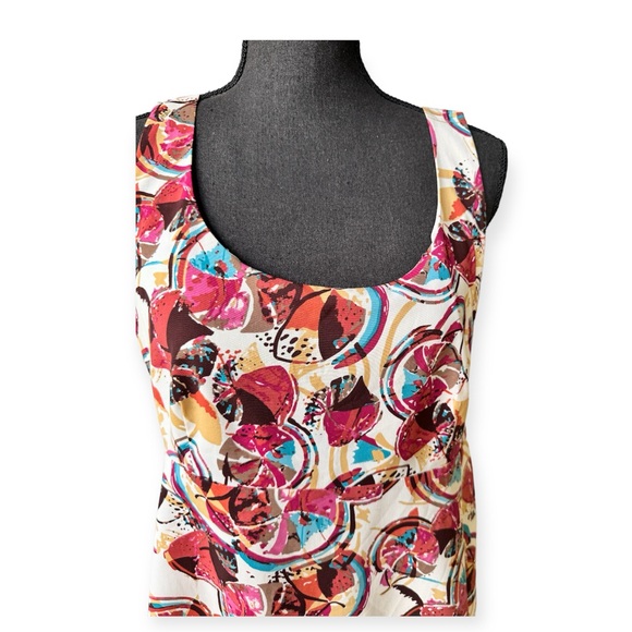 Madison Women’s Studio Sleeveless Browns Geometric Print Fully Lined Side Zipper - Picture 3 of 7
